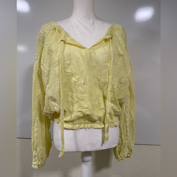 FREE PEOPLE peasant type blouse in yellow - Picture 5 of 11